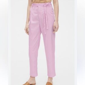 NWT GAP paperbag khaki pants Butterfly Lilac pink tie-front Sz 4